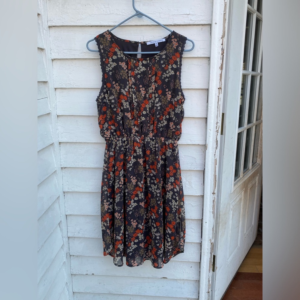 Collective Concepts Black and Red Sleeveless Floral Sundress